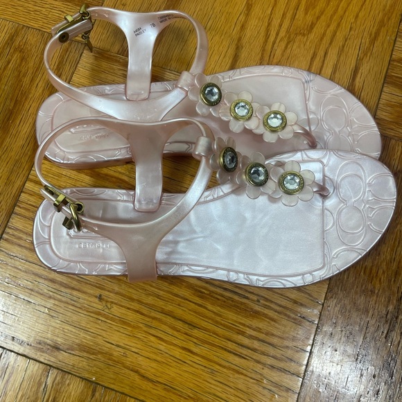 Coach "Paisley" flower jelly sandals size 7B - Picture 4 of 7